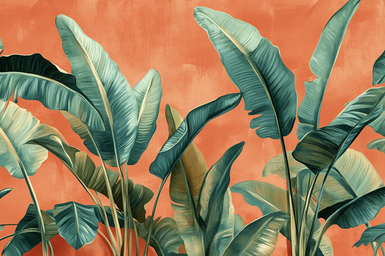 Papier Peint Terrakotta mit Feuilles De Bananier