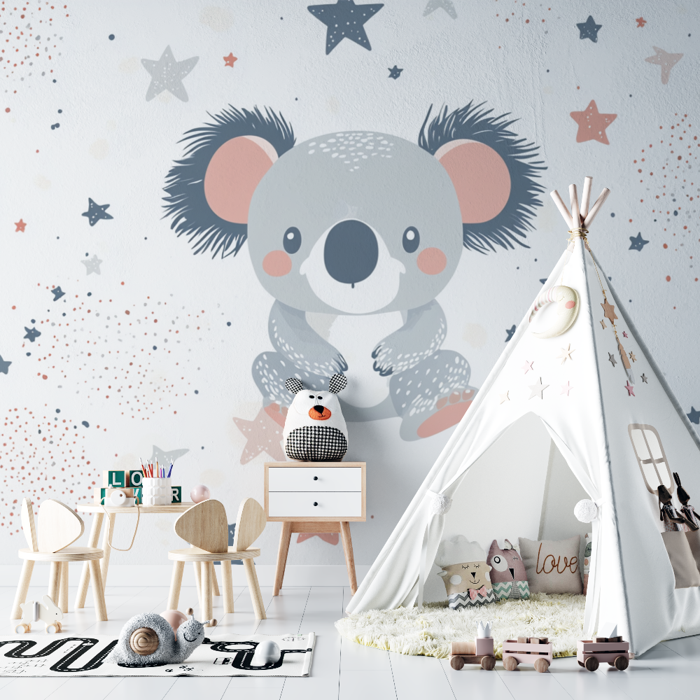 Koala Wallpaper Giving a Hug to a Star | Murals Wallpaper