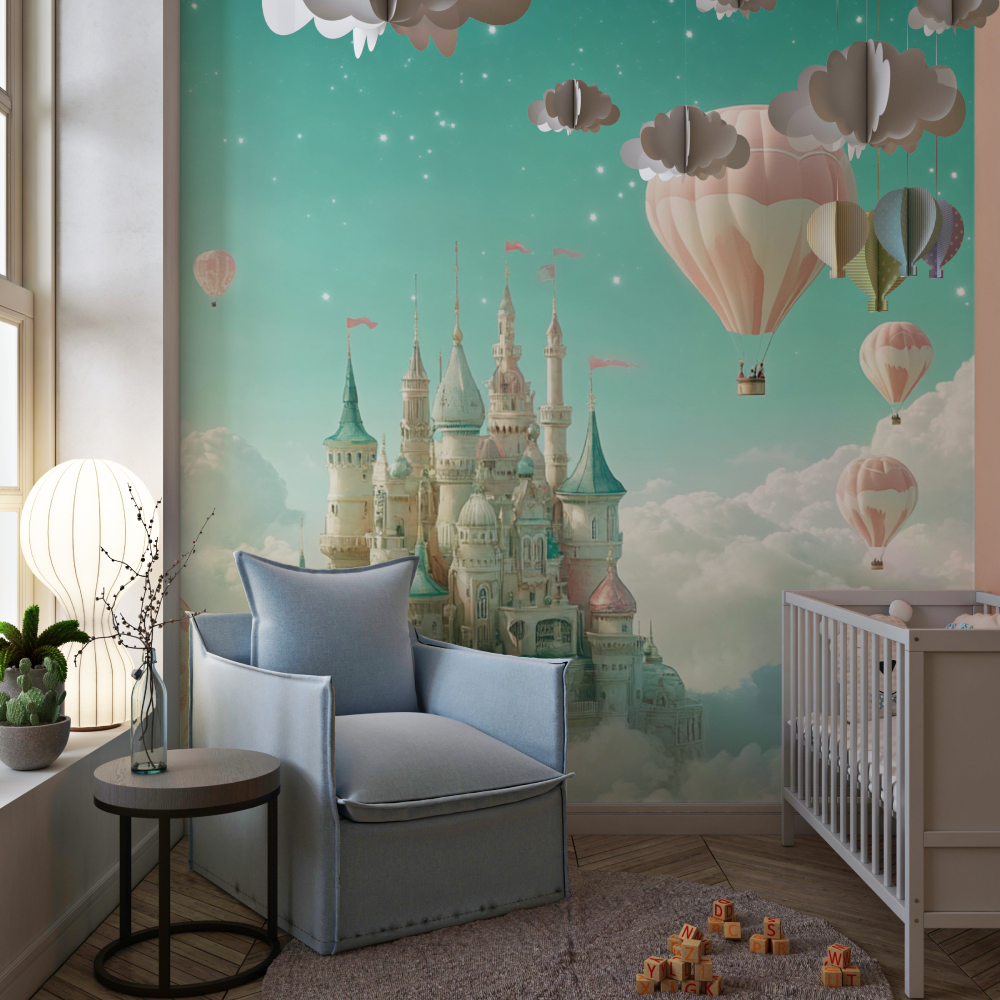 Princess Sky Green Wallpaper and Castle | Murals Wallpaper