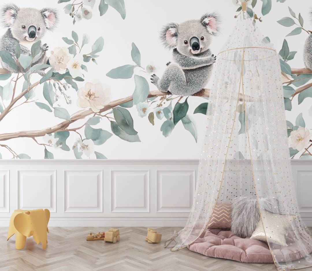 Koala Wallpaper in a Soft Universe | Murals Wallpaper