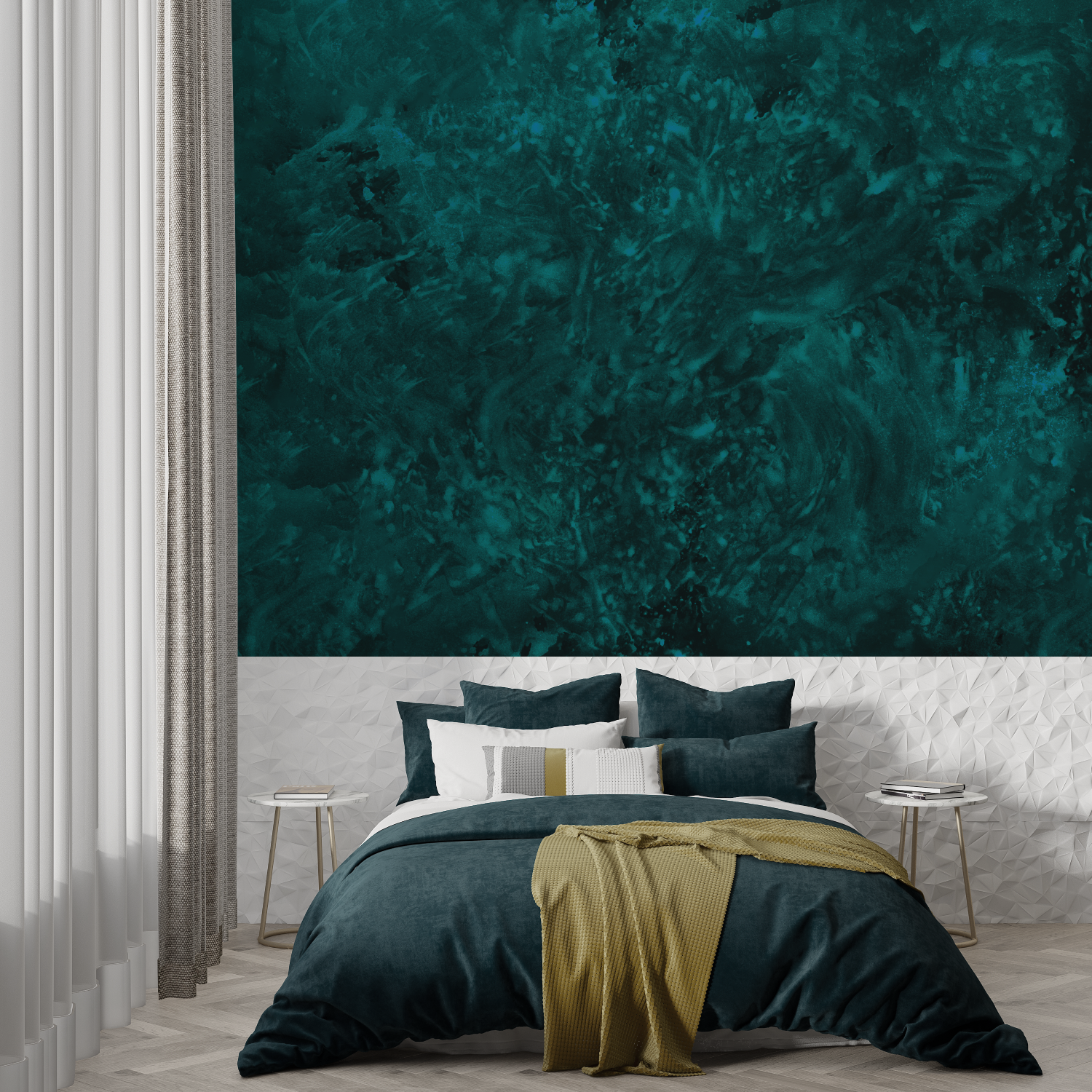 Smaragdgrüne Tapete | Wandtapete