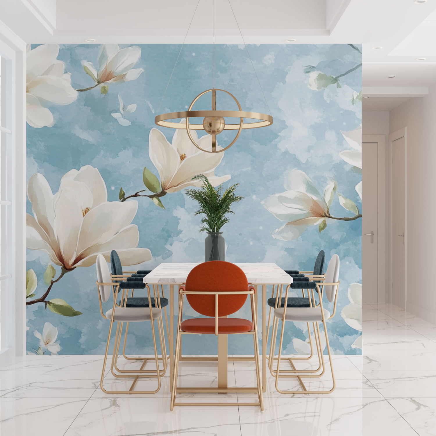 Watercolor Magnolia Floral Wallpaper | Murals Wallpaper