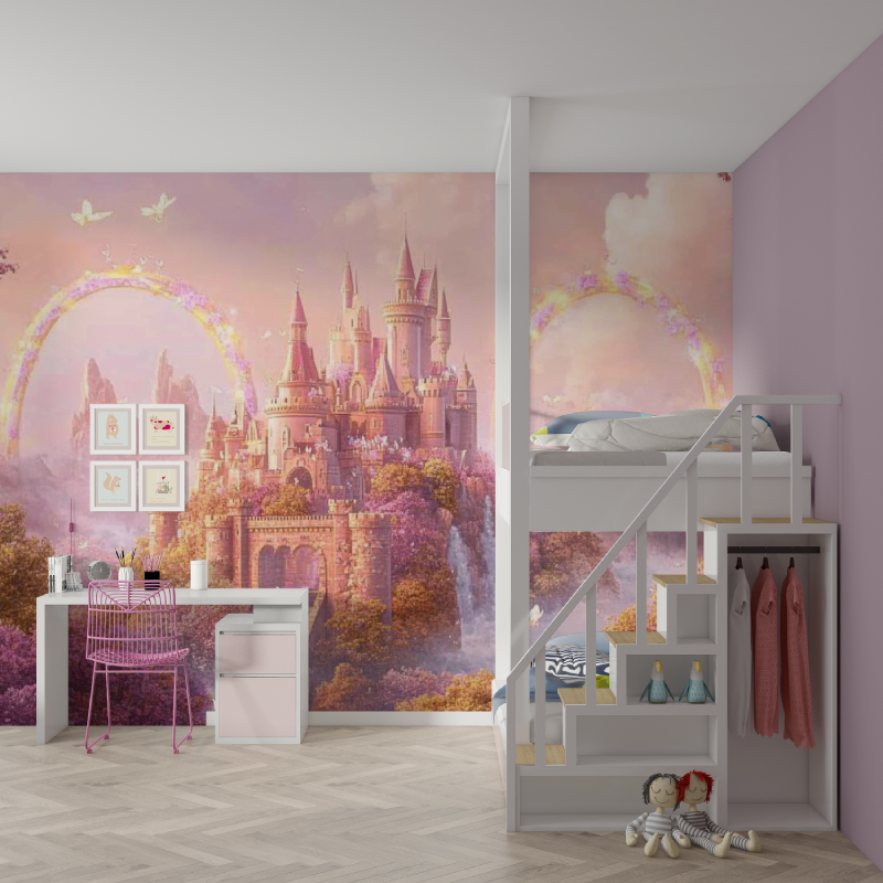 Rainbow Castle Wallpaper | Murals Wallpaper