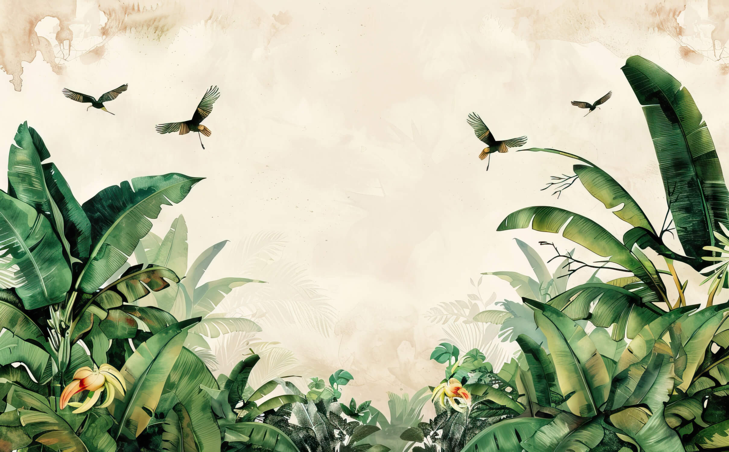 Watercolor Jungle Mural Wallpaper | Murals Wallpaper
