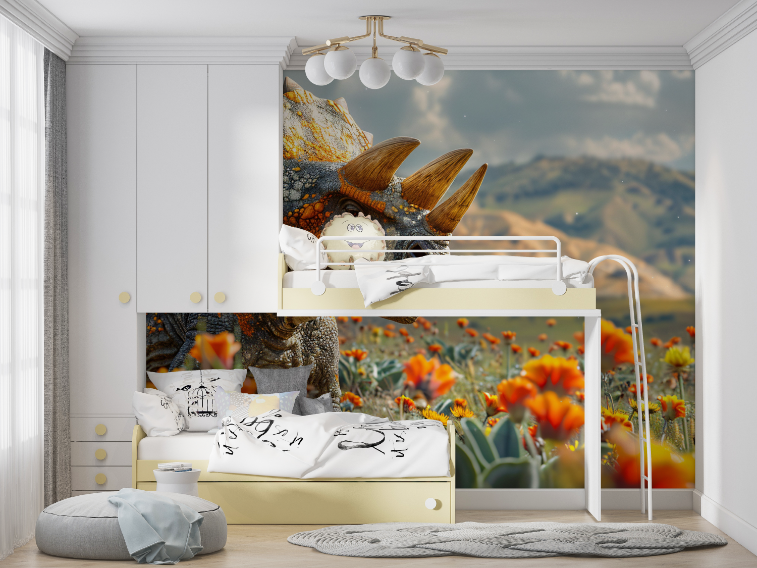 Orange Dinosaur Wallpaper | Murals Wallpaper