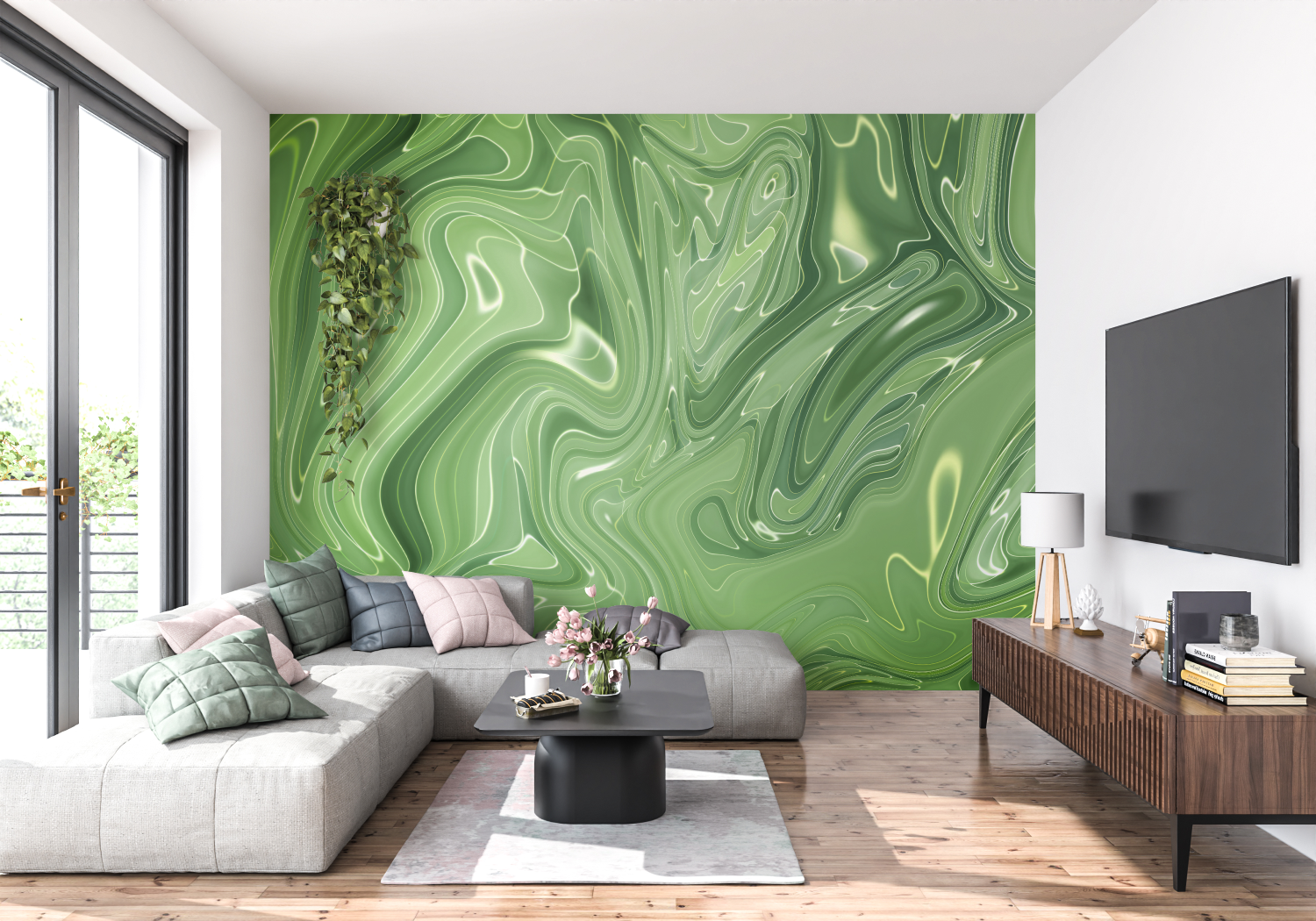 Abstract Green Wallpaper | Murals Wallpaper
