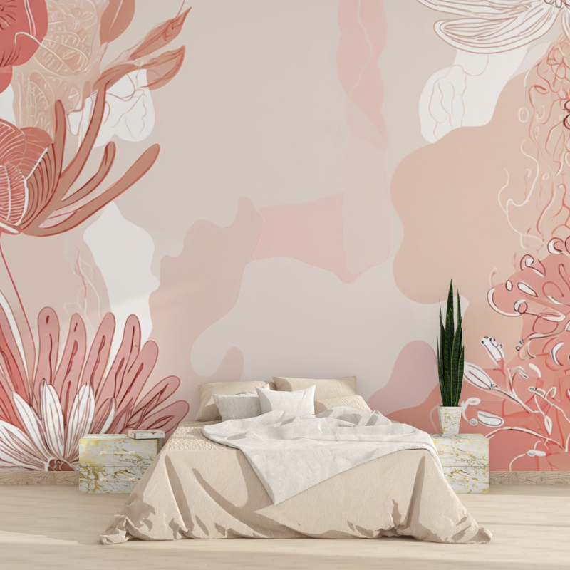 Cocooning Rose Wallpaper for Bedroom | Murals Wallpaper