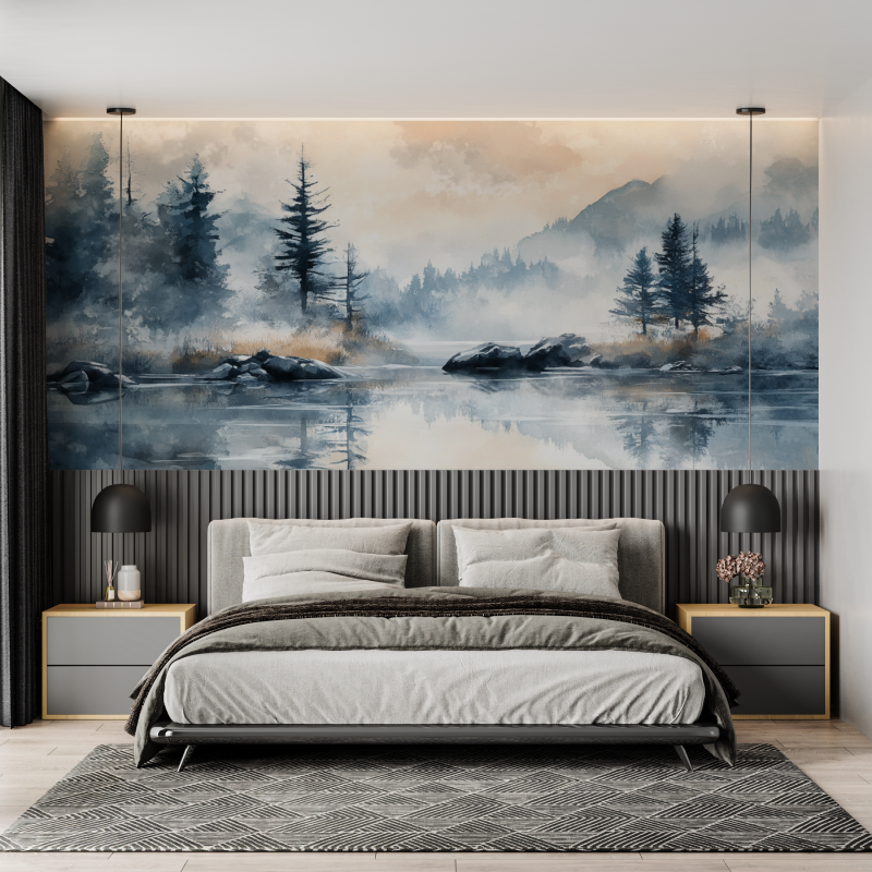 Aquarell-Papier-Paint-Paint-Paint-Hivernal-Wandbild für Erwachsene