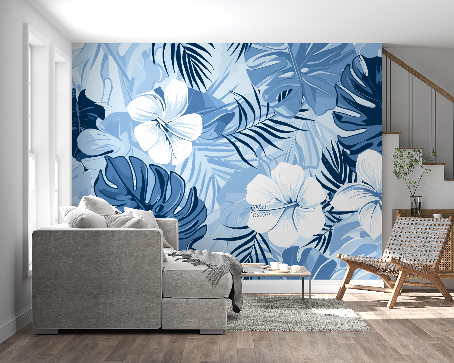 Blue Tropical Wallpaper | Murals Wallpaper