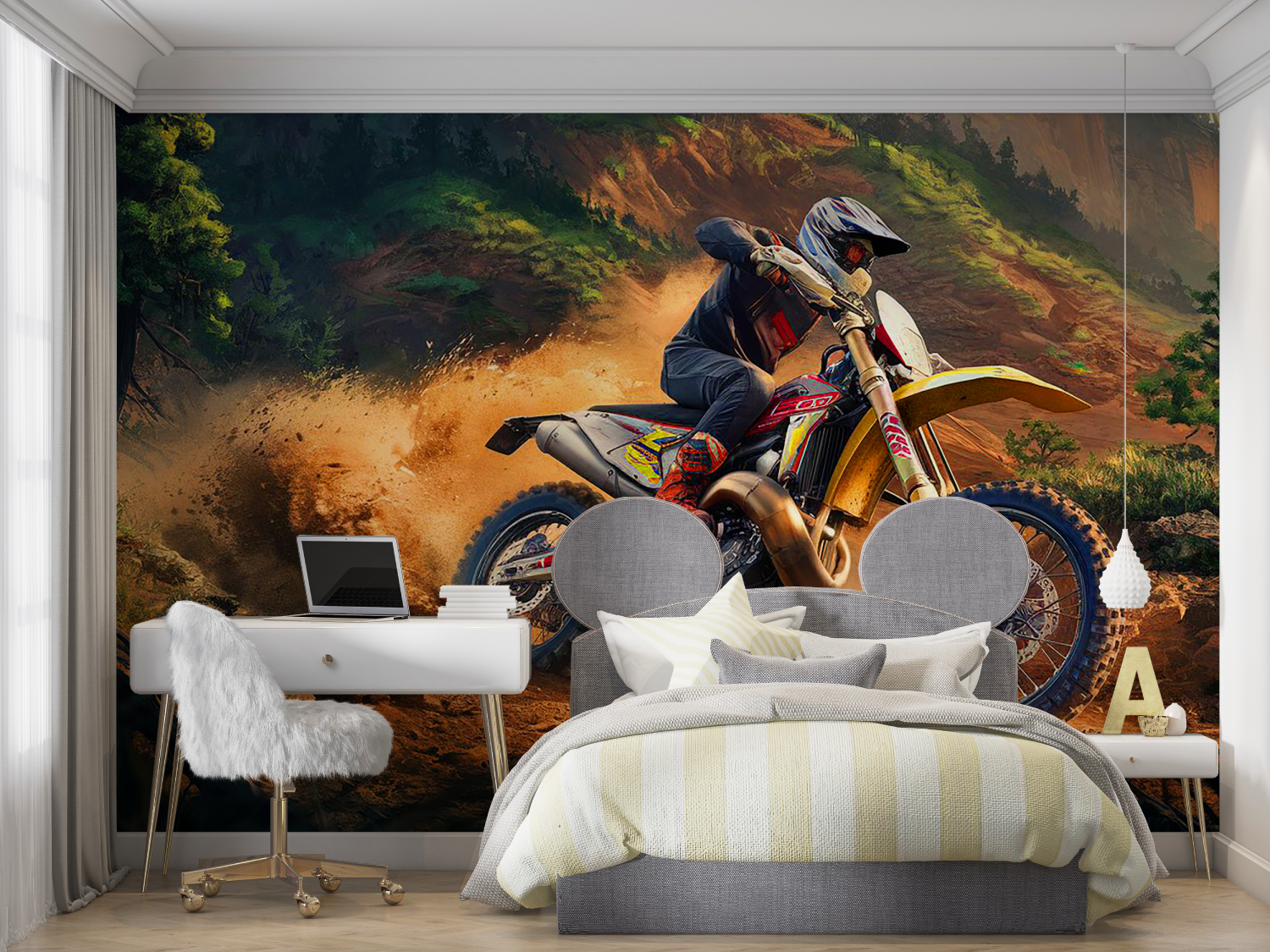 Boy's Drift Motorcycle Wallpaper | Murals Wallpaper