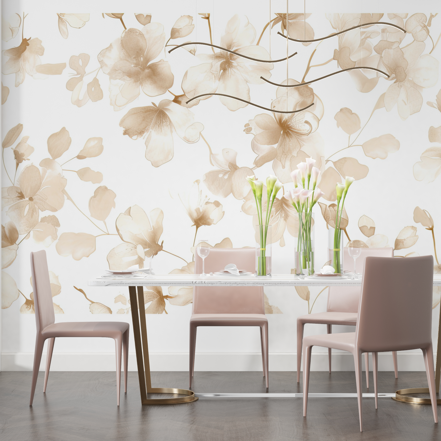 Soft Taupe Cocooning Wallpaper | Murals Wallpaper