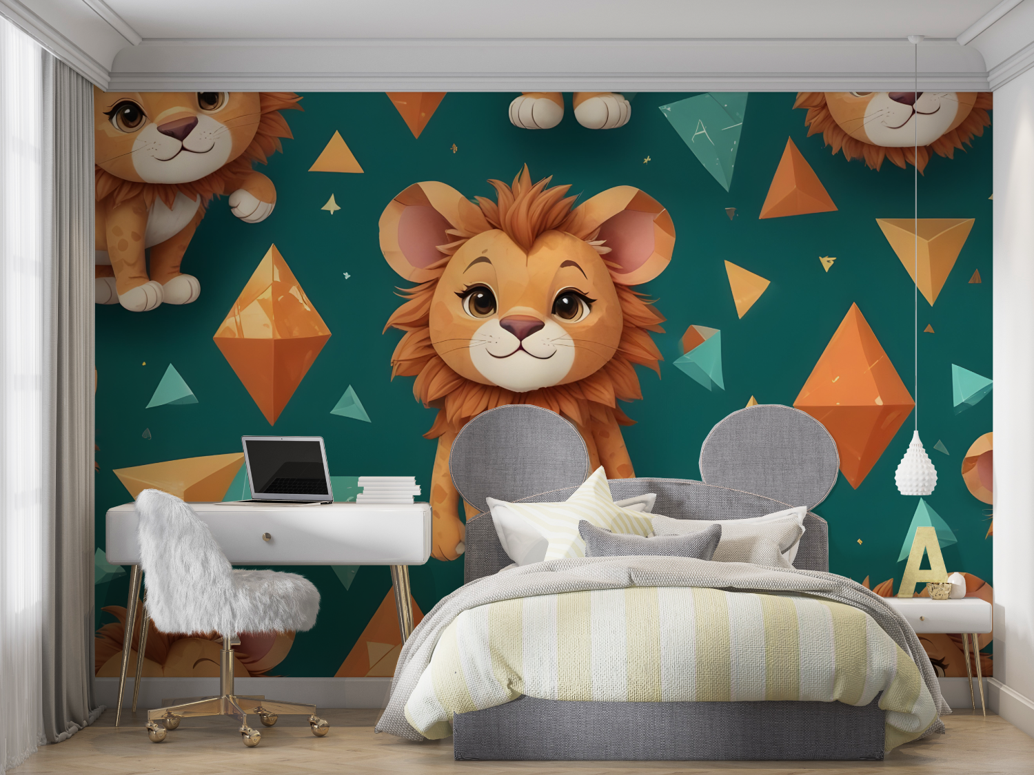 Green Cub Lion Wallpaper | Murals Wallpaper