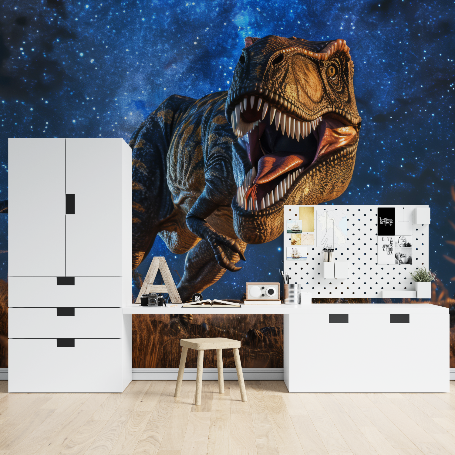 Starry Sky Dinosaur Wallpaper | Murals Wallpaper