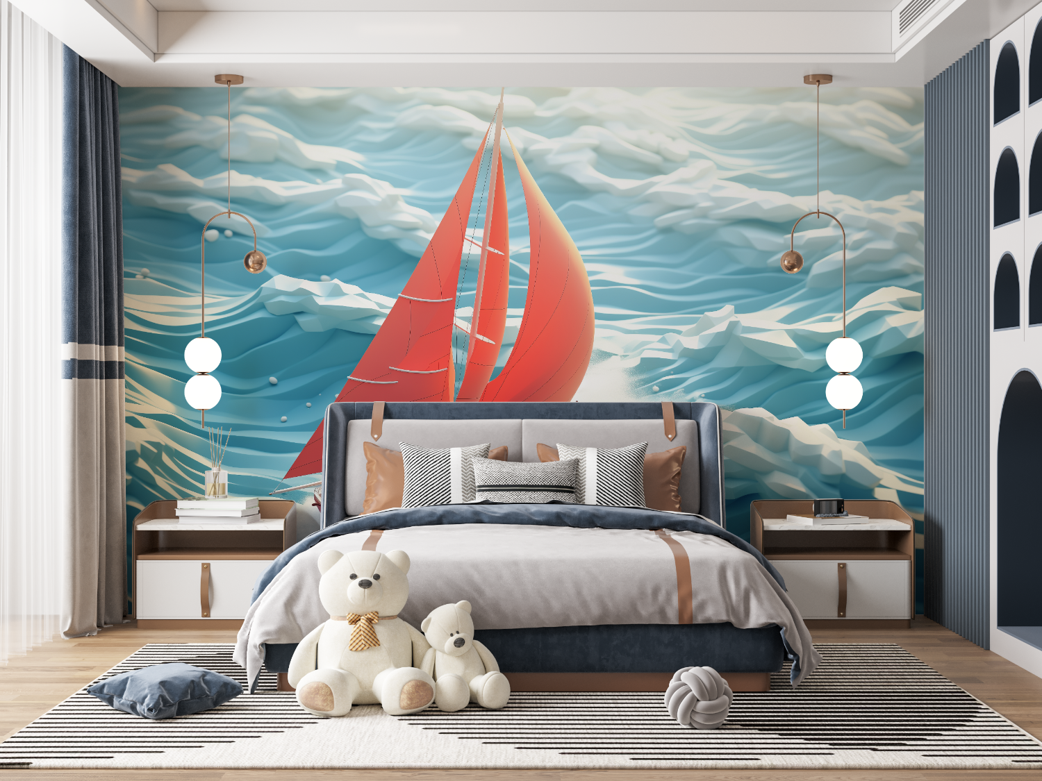 Nautical Sailboat Teen Wallpaper | Murals Wallpaper