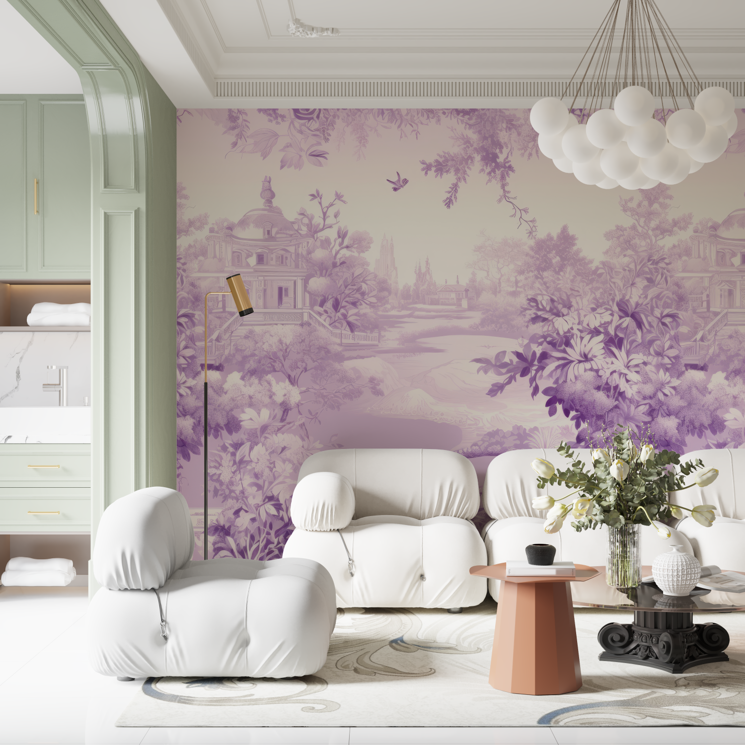White and Purple Wallpaper | Murals Wallpaper