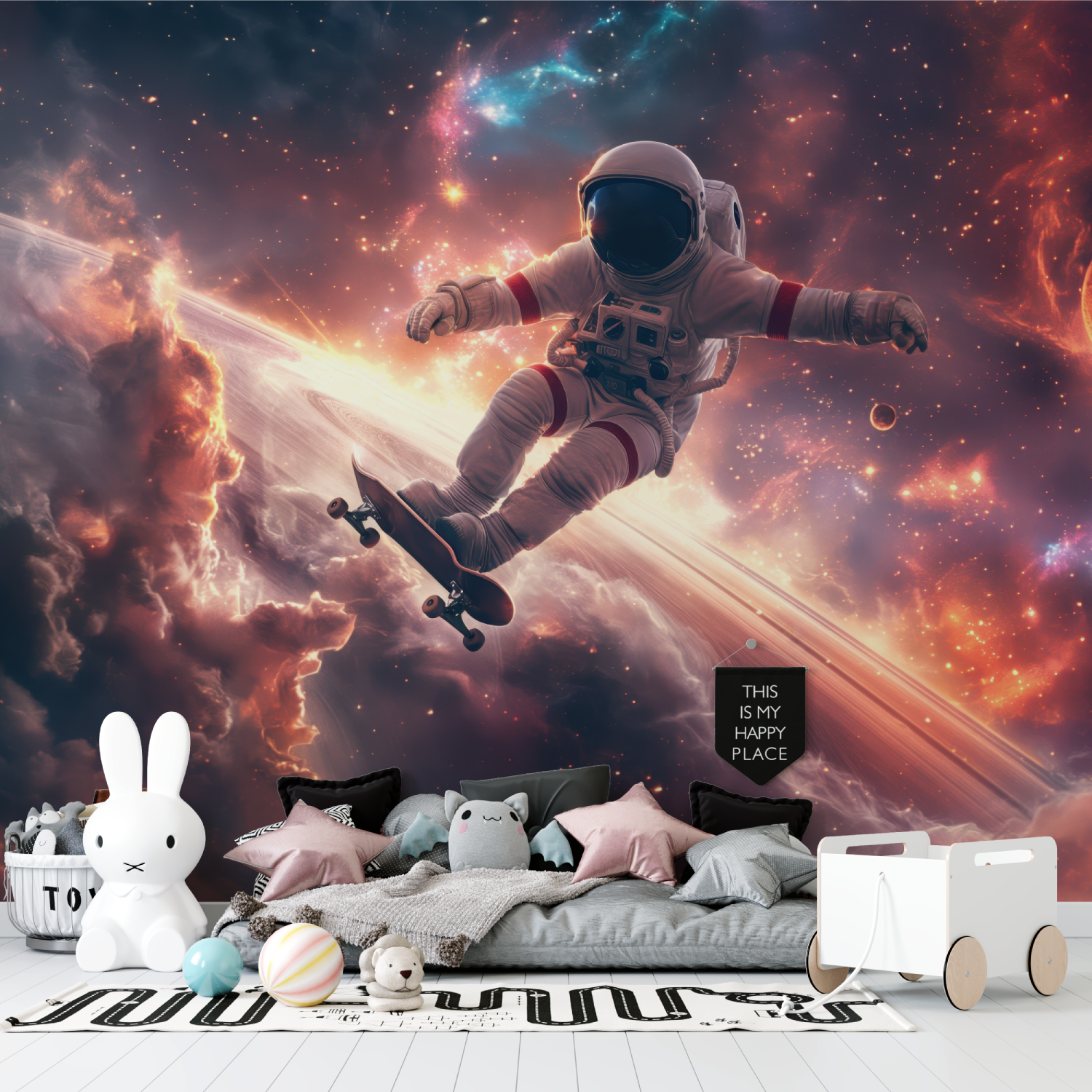 Tapete Garçon Skateboard Astronaut – Garçon-Panorama