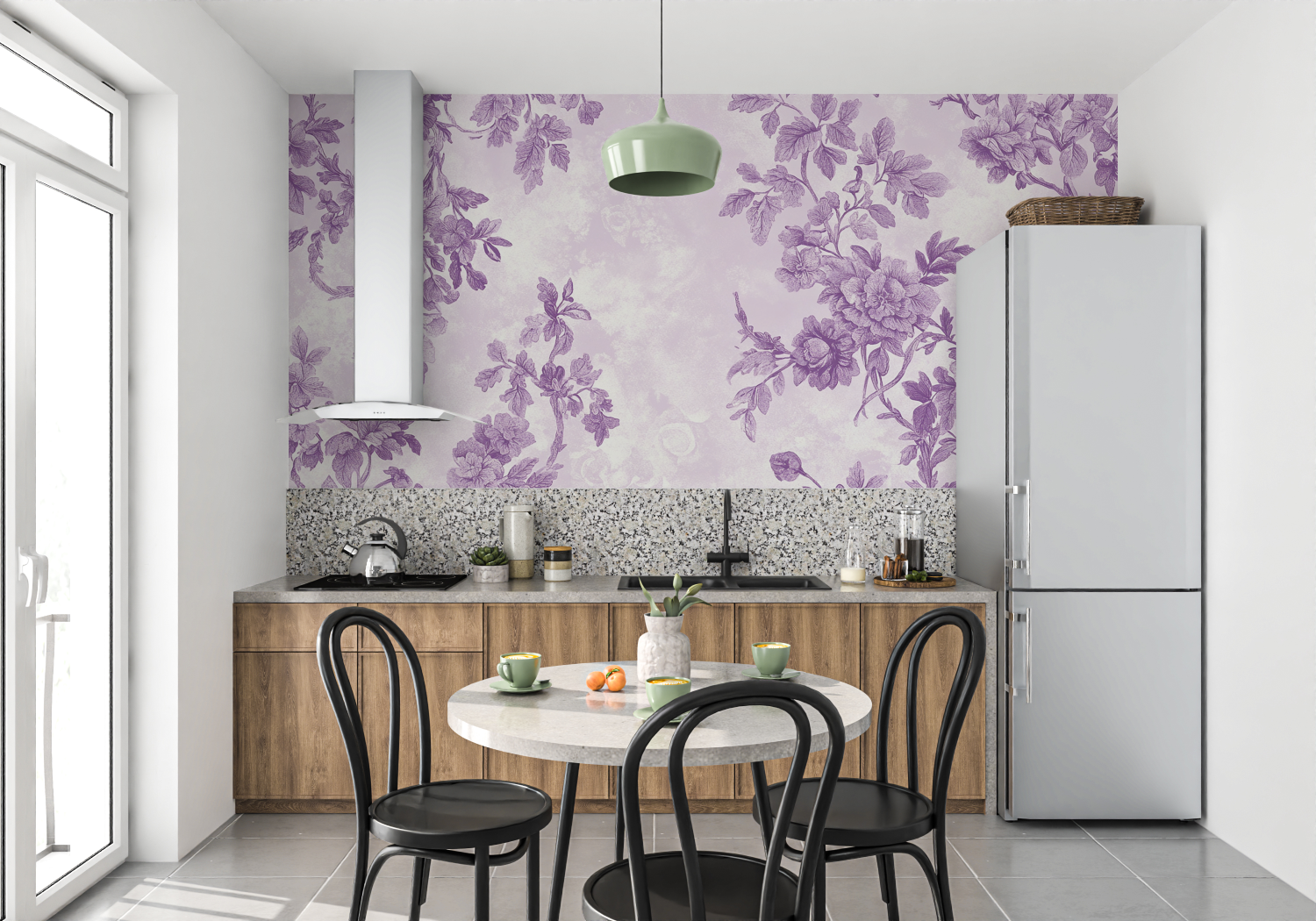 Purple White Wallpaper | Murals Wallpaper