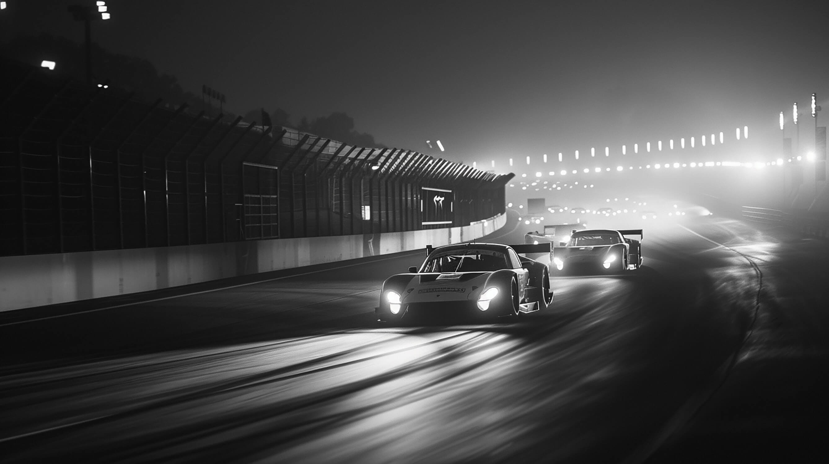 Black and White Race Car Wallpaper | Murals Wallpaper
