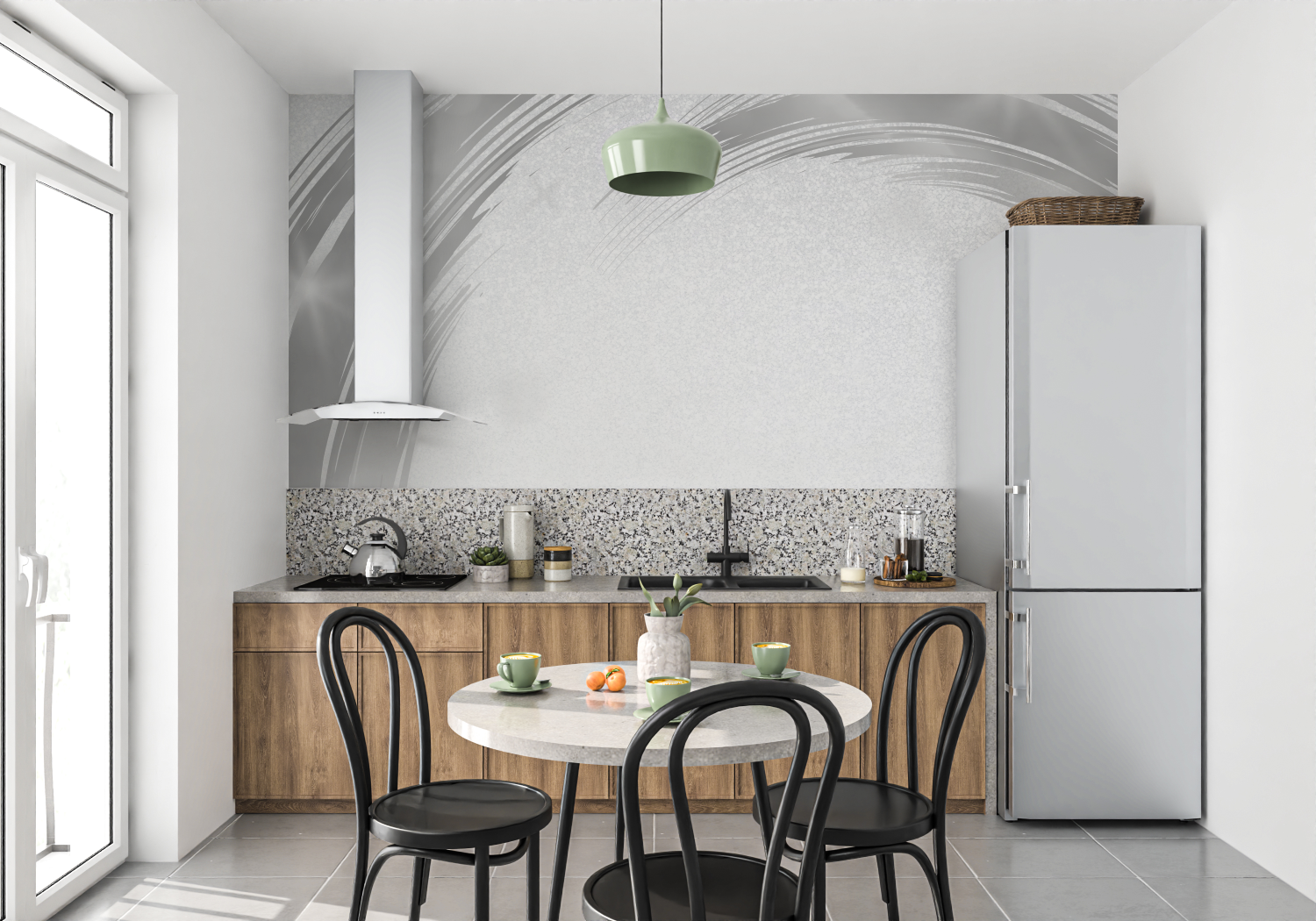 Silbergraue Tapete | Wandtapete