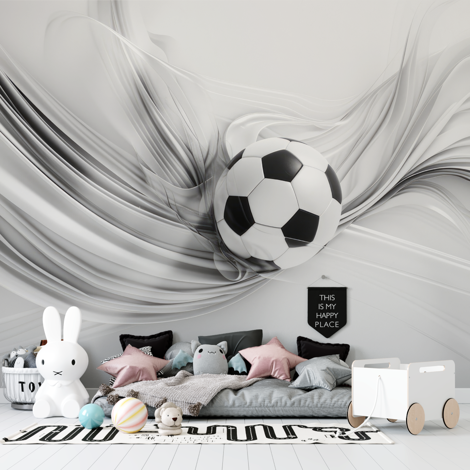 3D-Fußball-Hintergrundbild | Wandbild-Hintergrundbild