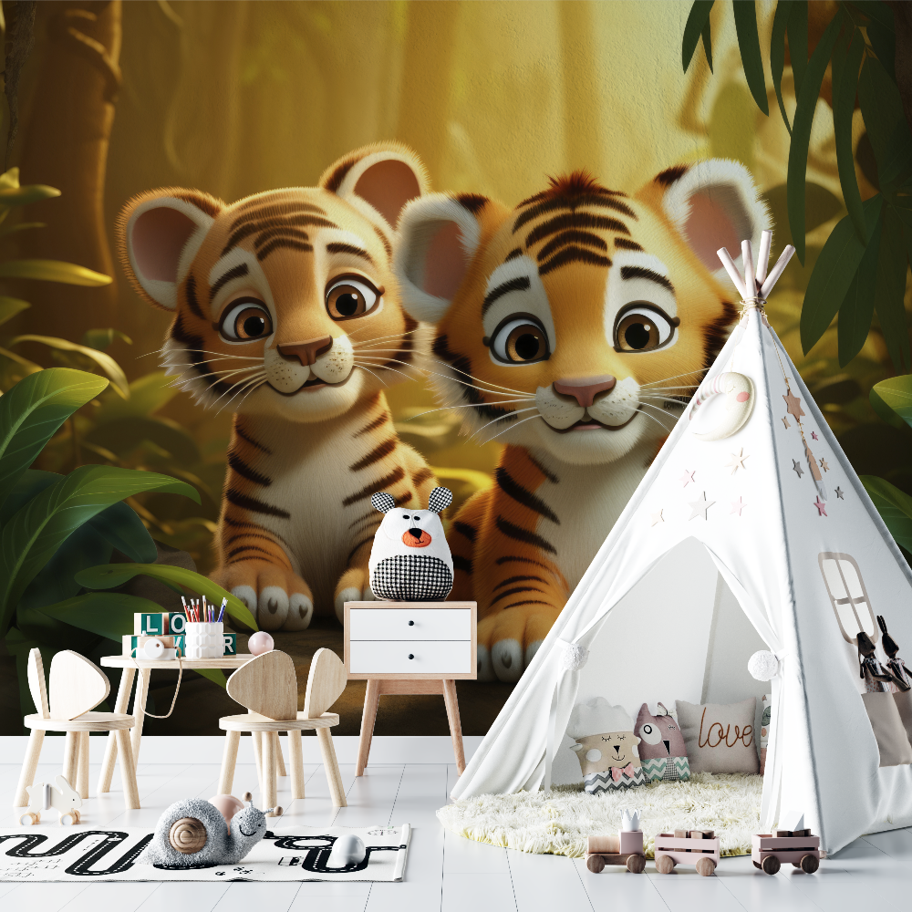 Lion and Soft Landscape Wallpaper | Murals Wallpaper