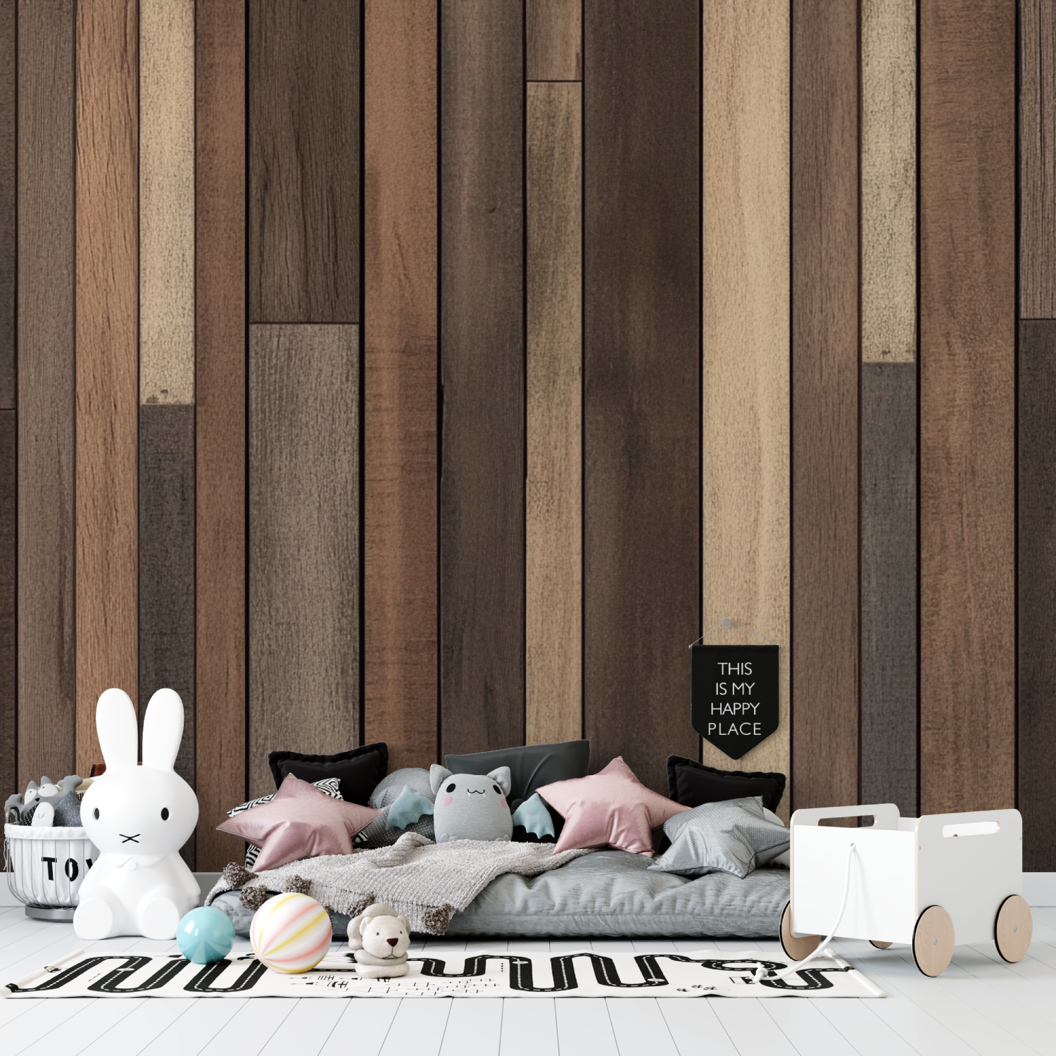 Natural Wood Slats Wallpaper | Murals Wallpaper