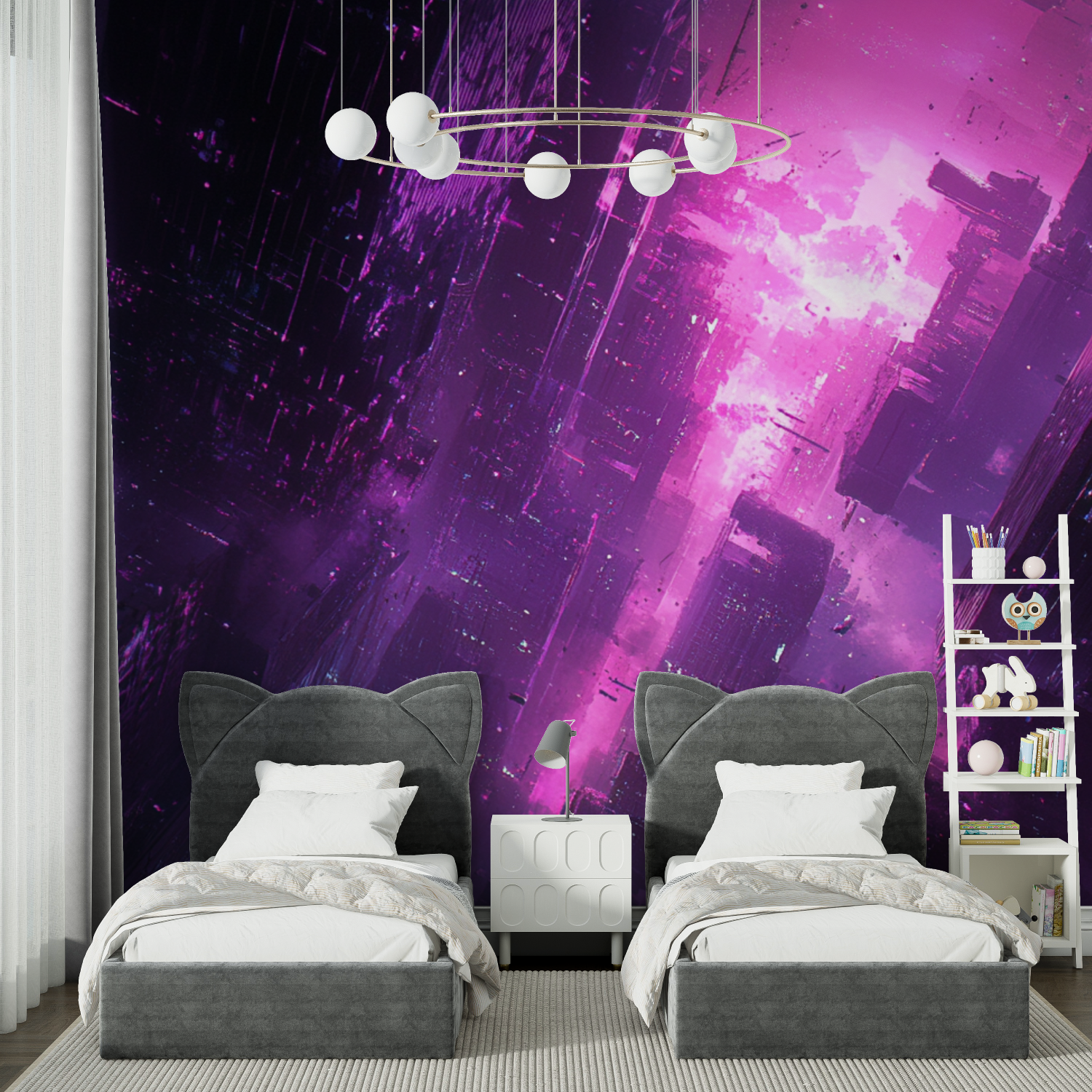 Neon-Gaming-Zimmer-Tapete | Wandtapete