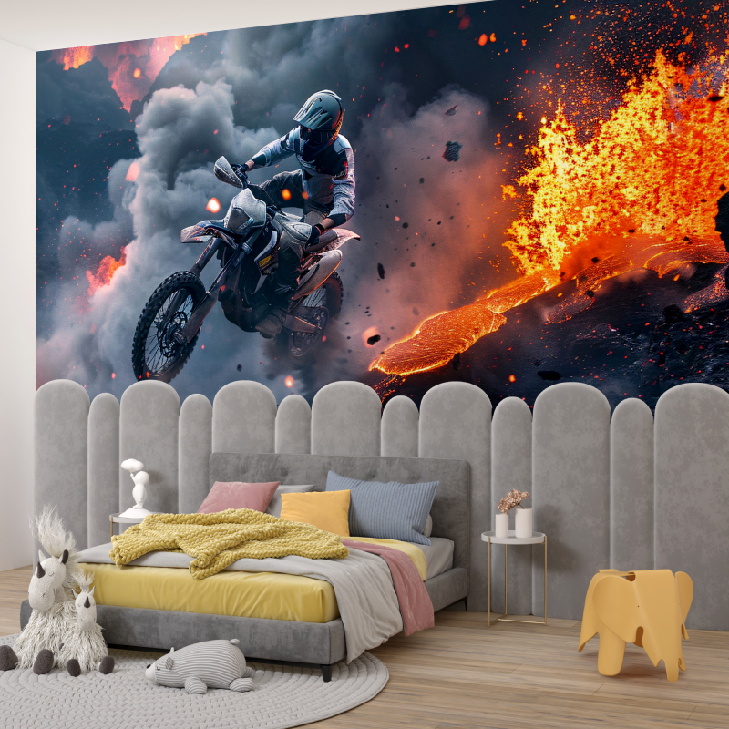 Boy's Motorcycle Flying Wallpaper | Murals Wallpaper