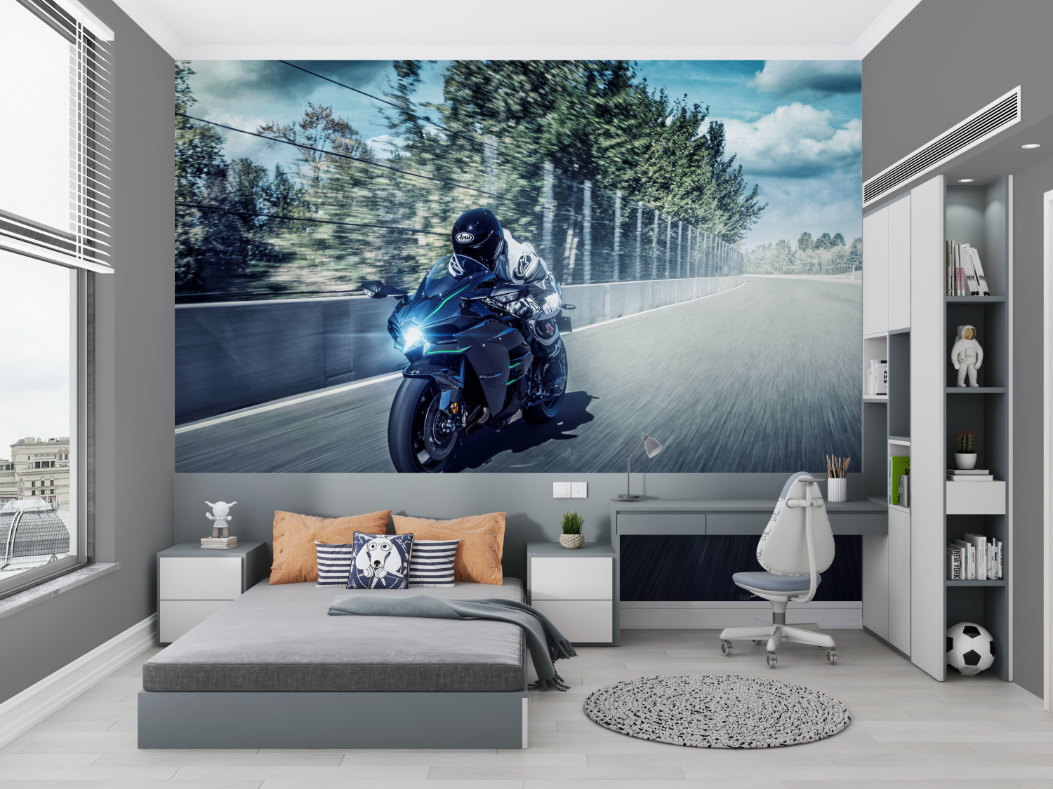 Tapete Motorrad-Kawasaki-Kurs-Chambre-Petit