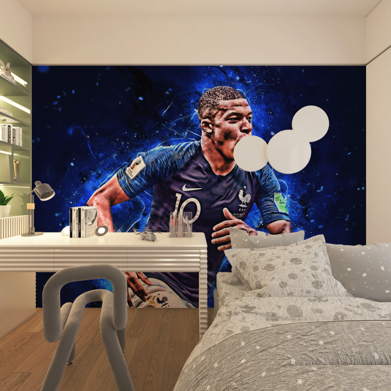 Boys' Room Wallpaper 10-Year-Old Soccer Mbappé | Murals Wallpaper