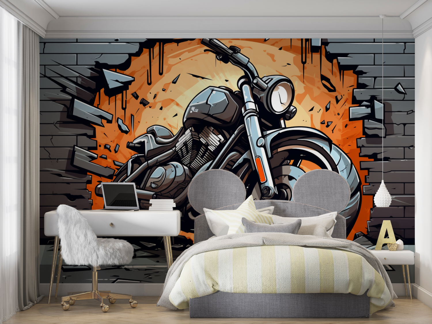 3D Motocross Graffiti Wallpaper | Murals Wallpaper