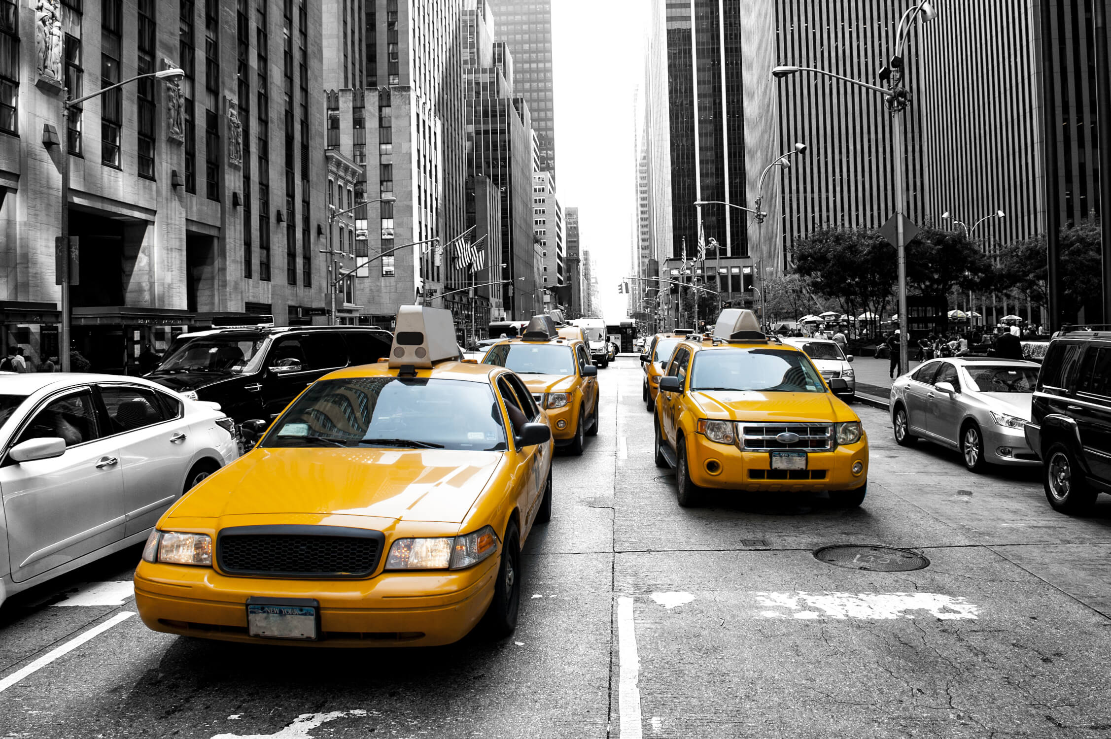 New York Yellow Car Wallpaper | Murals Wallpaper