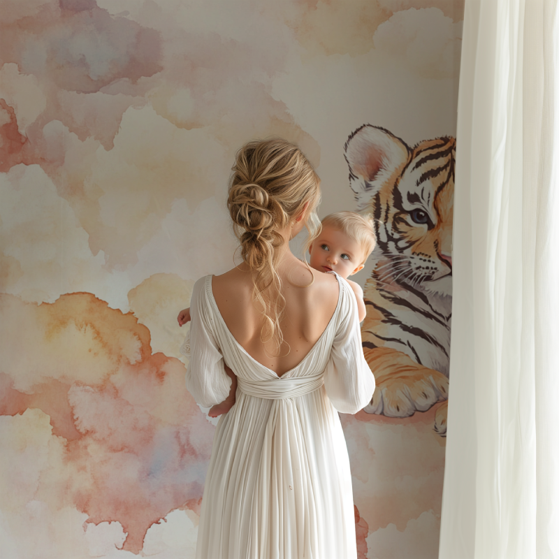 Tiger and Clouds Wallpaper | Murals Wallpaper