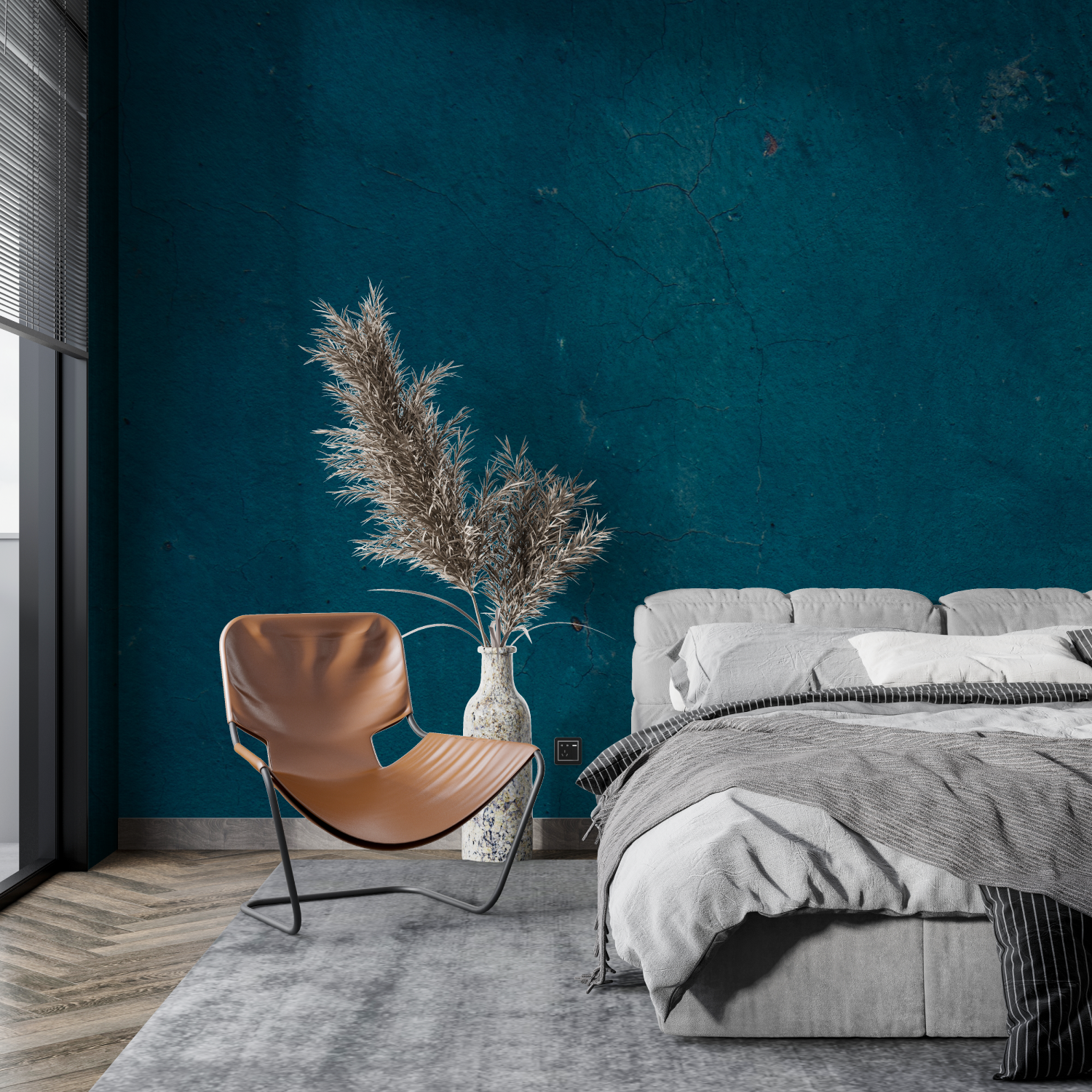 Papier Peint Bleu Pétrole – Tapisserie-Panorama