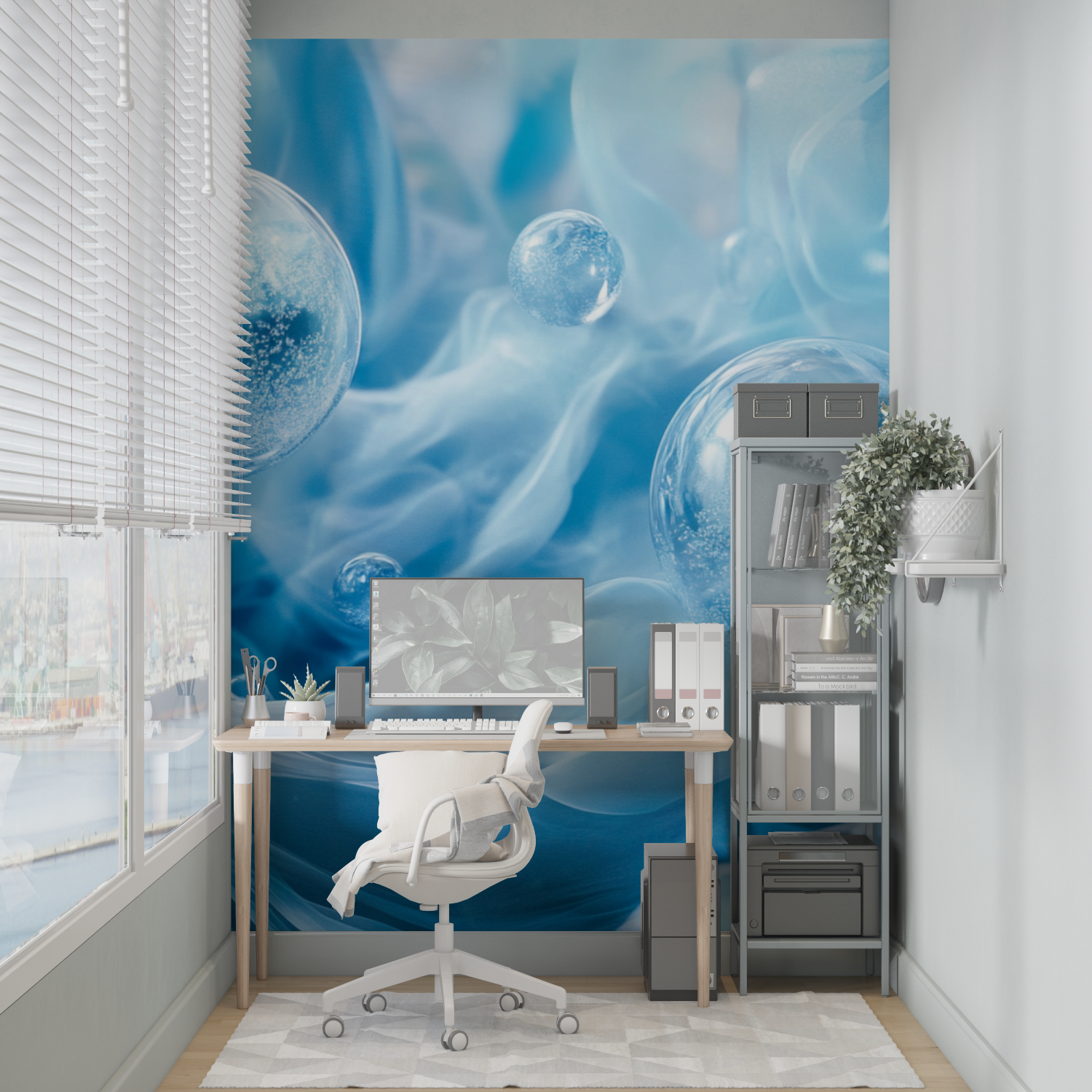 Abstract Fluid Watercolor Art Wallpaper Blue | Murals Wallpaper