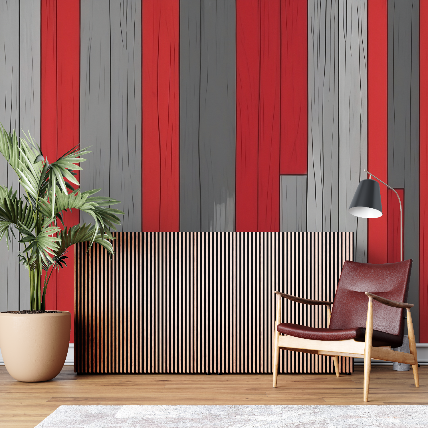 Red Wood Effect Wallpaper | Murals Wallpaper