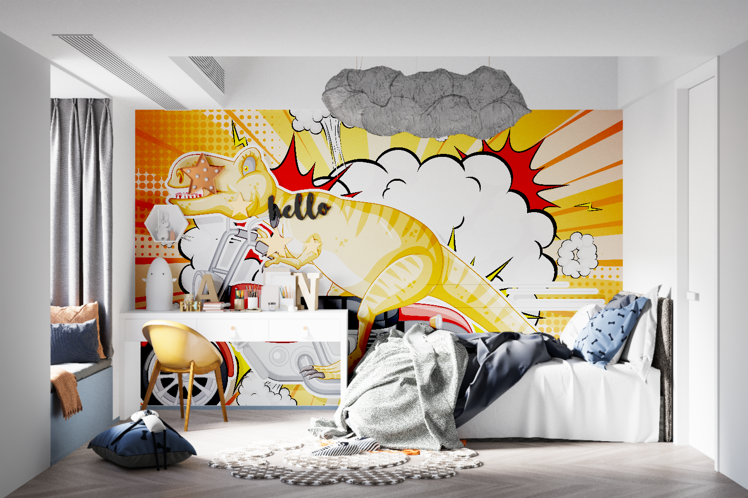 Dinosaur Motorcycle Wallpaper | Murals Wallpaper