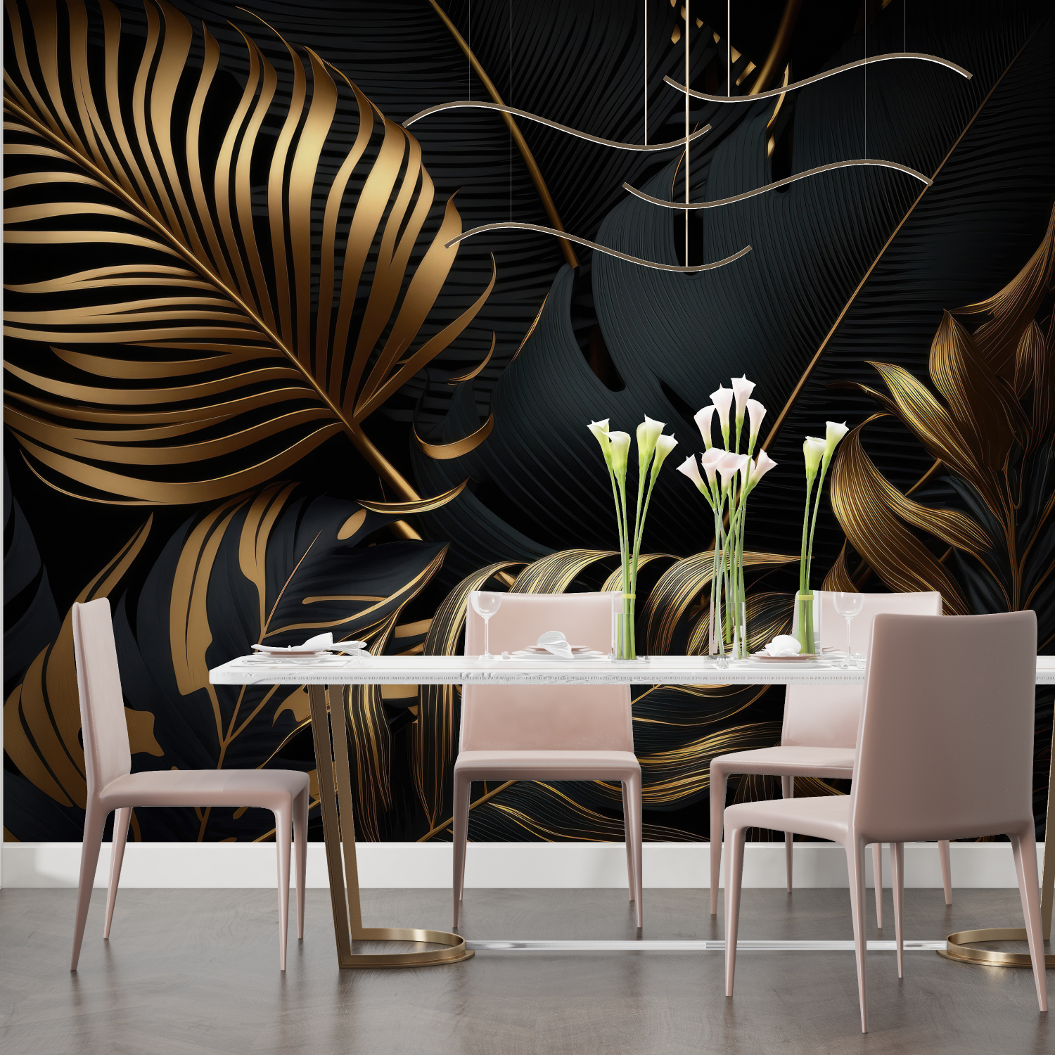 Black and Gold Mural Wallpaper | Murals Wallpaper
