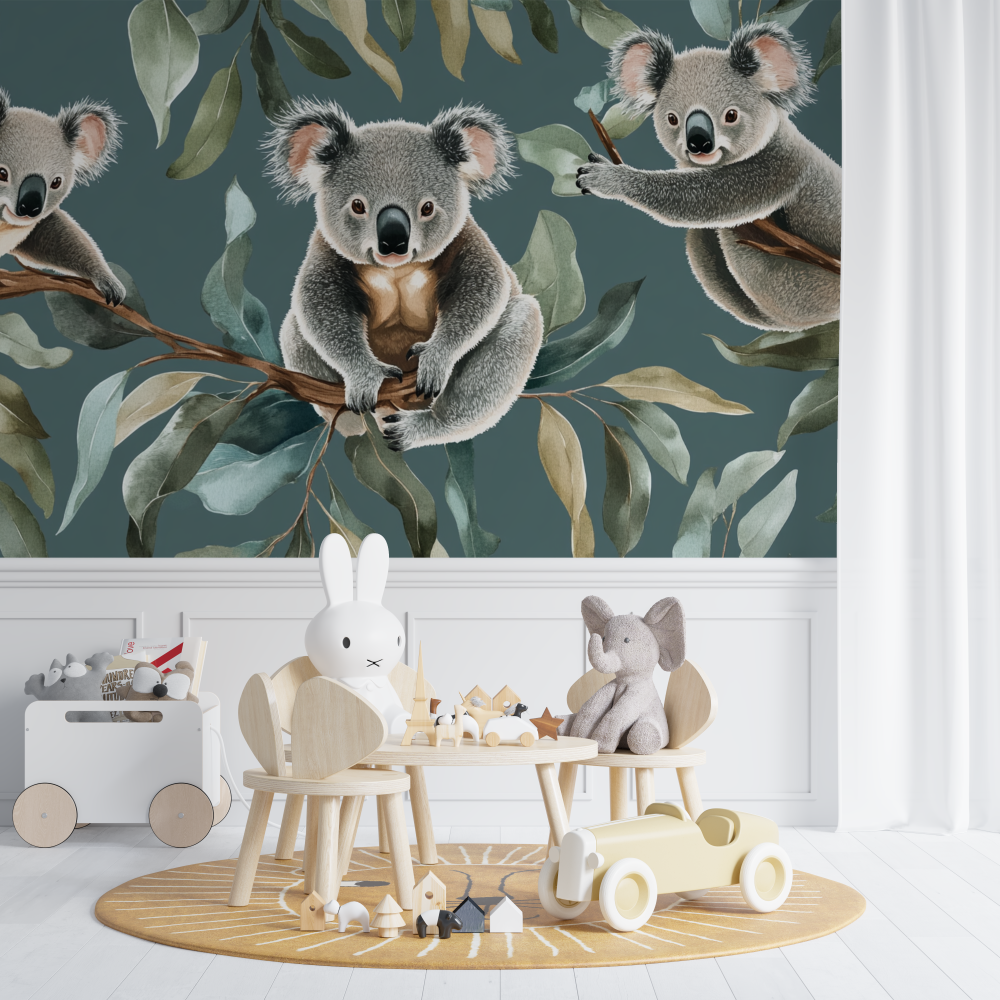 Weightless Koala and Leaf Wallpaper | Murals Wallpaper