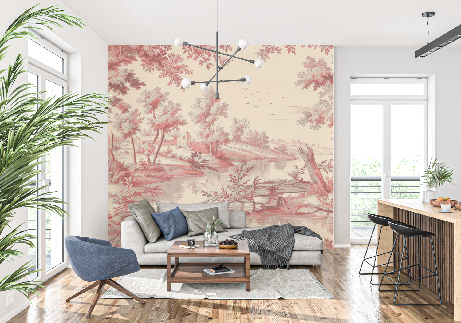 Artistic Toile de Jouy Wallpaper | Murals Wallpaper