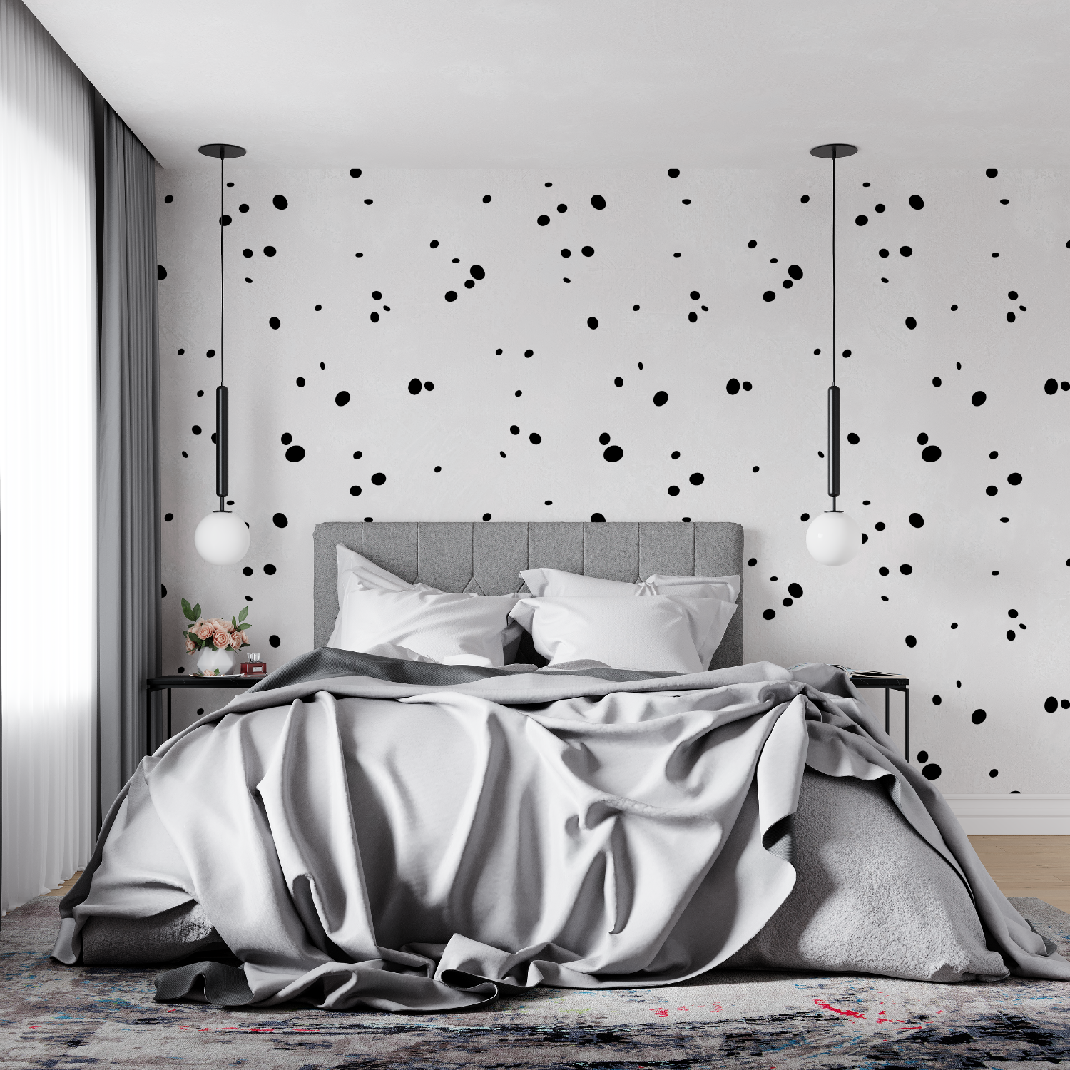 Sternenklare schwarze Tapete | Wandbildtapete