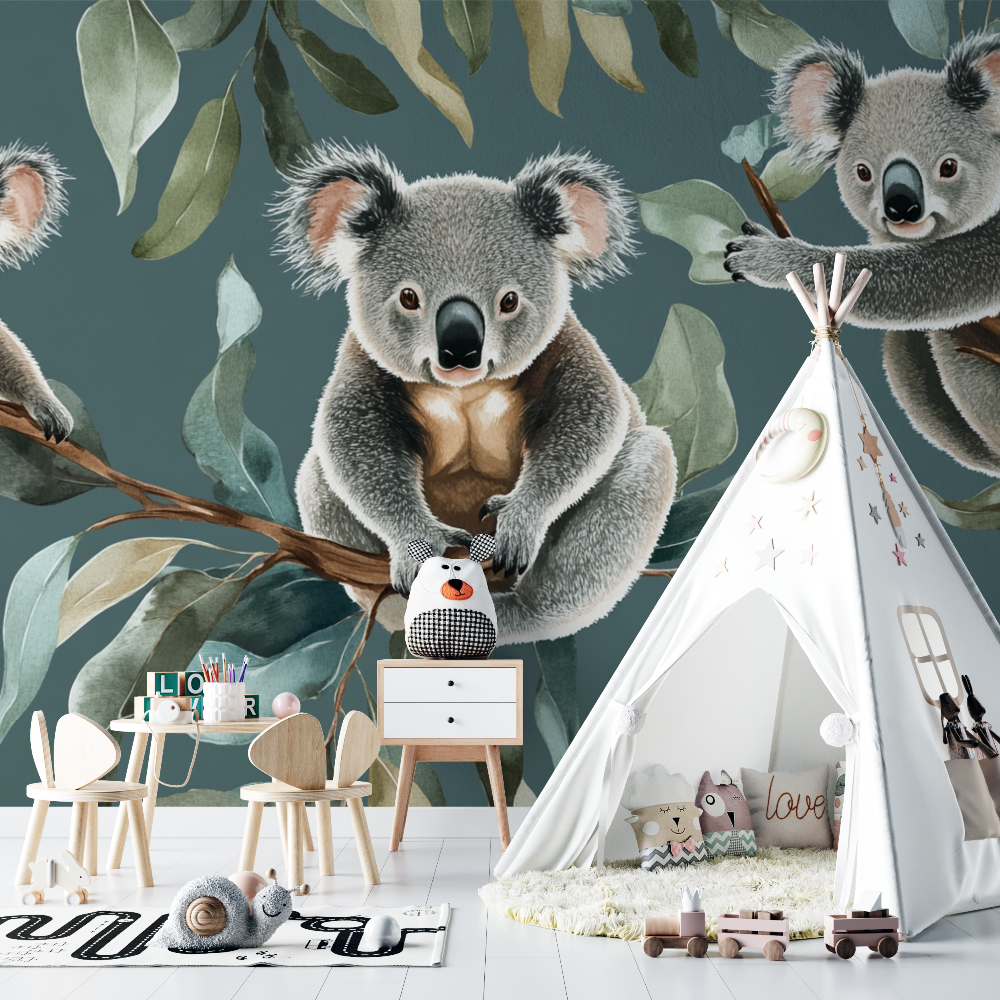 Weightless Koala and Leaf Wallpaper | Murals Wallpaper