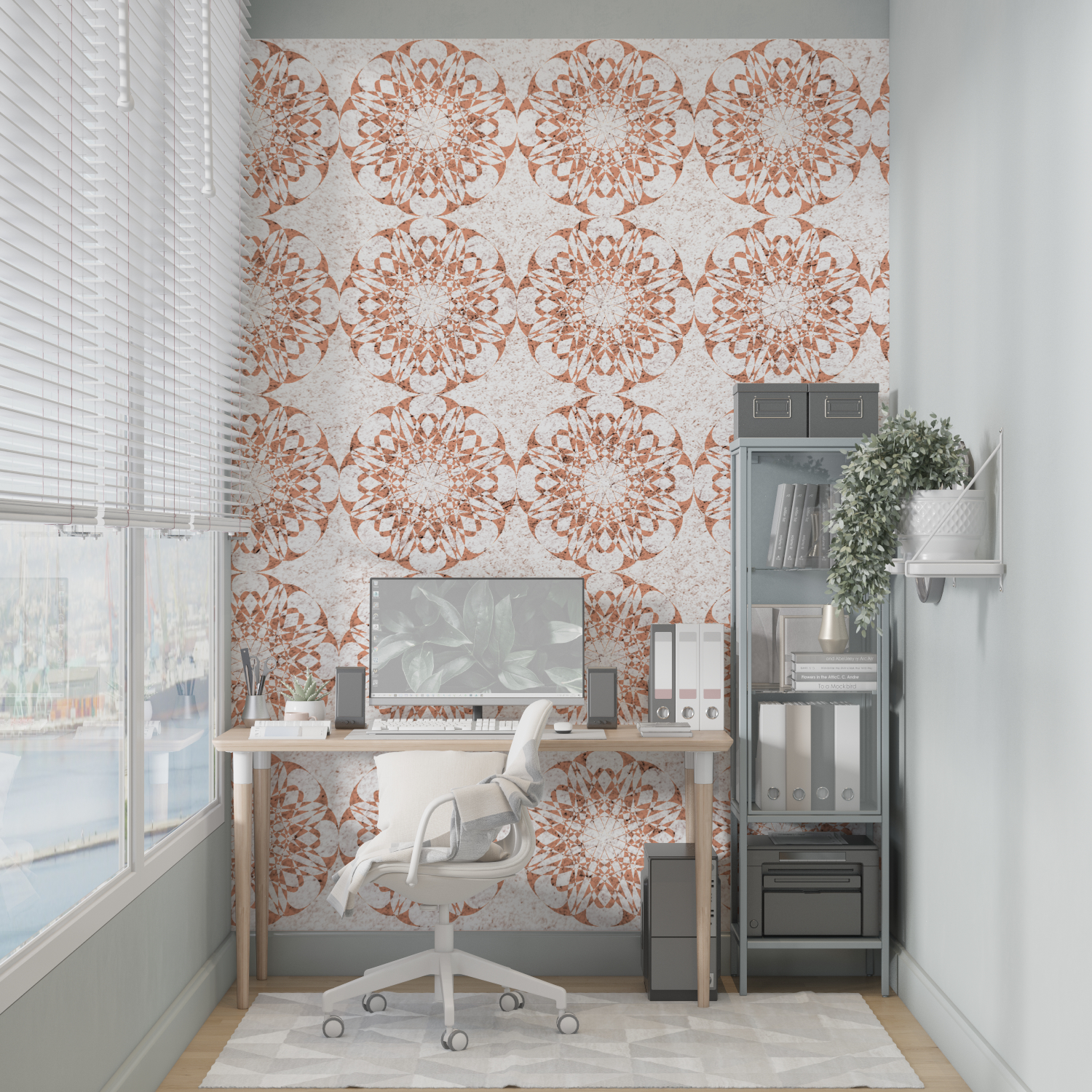 White and Red Pattern Wallpaper | Murals Wallpaper