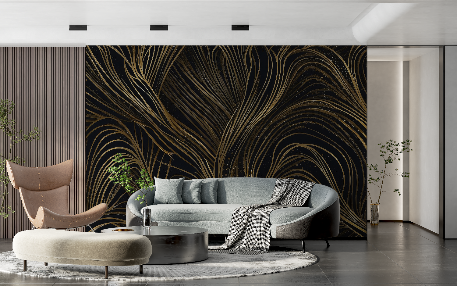 Black and Gold Wallpaper for Bedroom | Murals Wallpaper