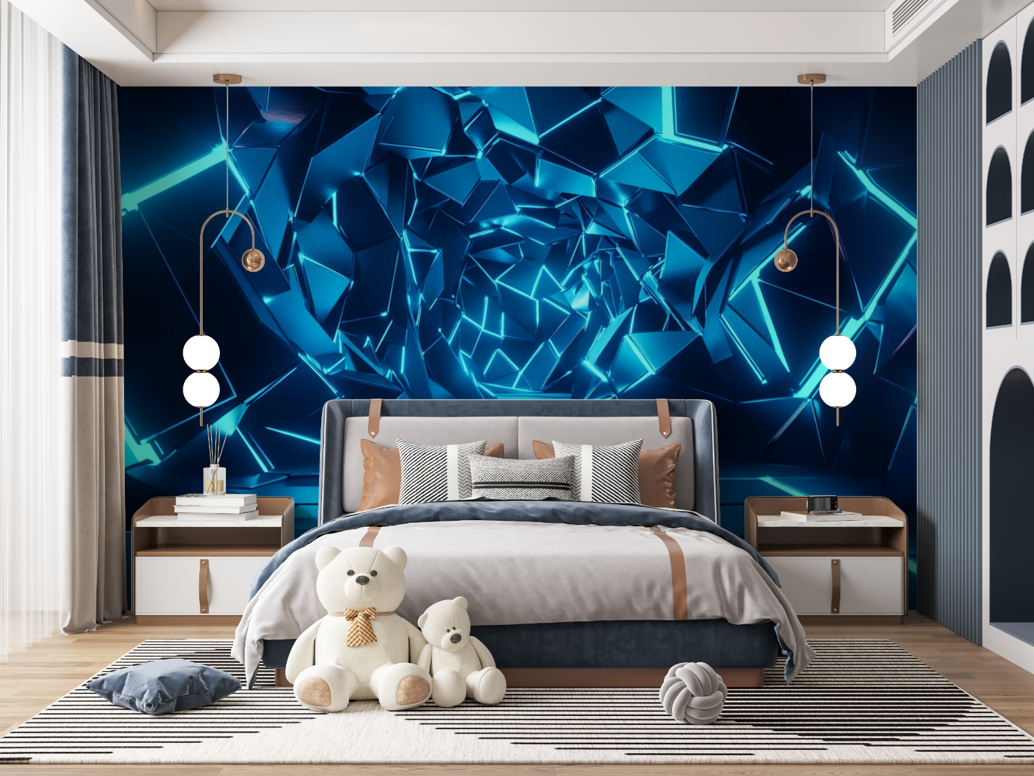 Fractured Neon Wallpaper | Murals Wallpaper