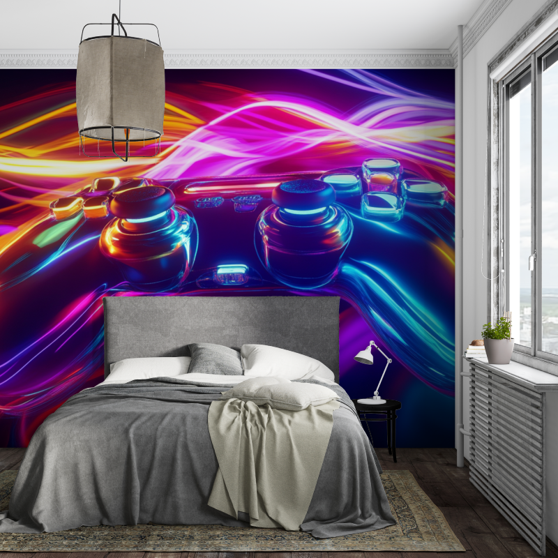 Neon Game Explosion Wallpaper | Murals Wallpaper