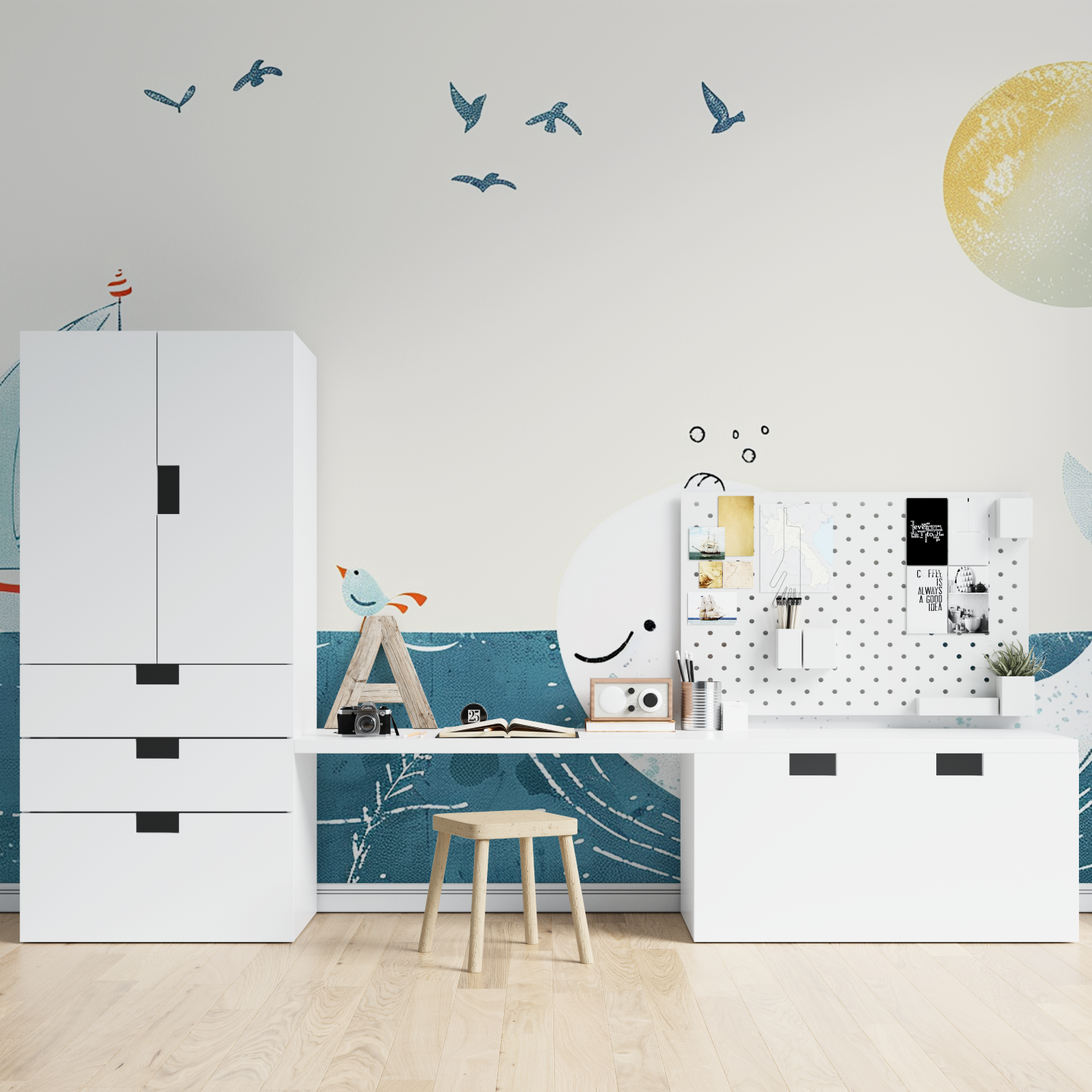 Navy Themed Wallpaper for Kids | Murals Wallpaper