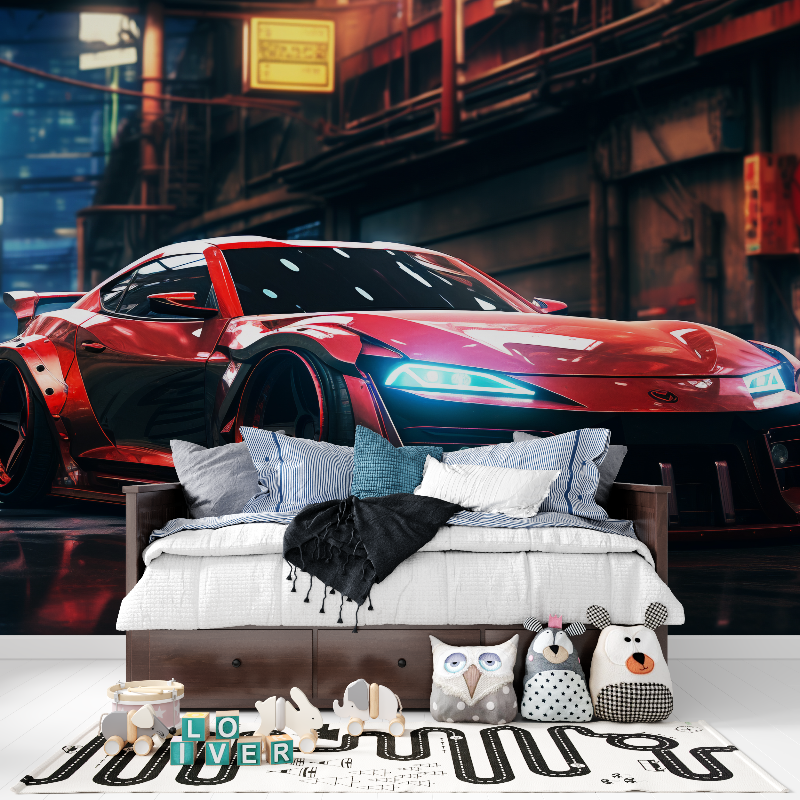 Nacht-Tuning-Auto-Hintergrundbild | Wandbild-Hintergrundbild