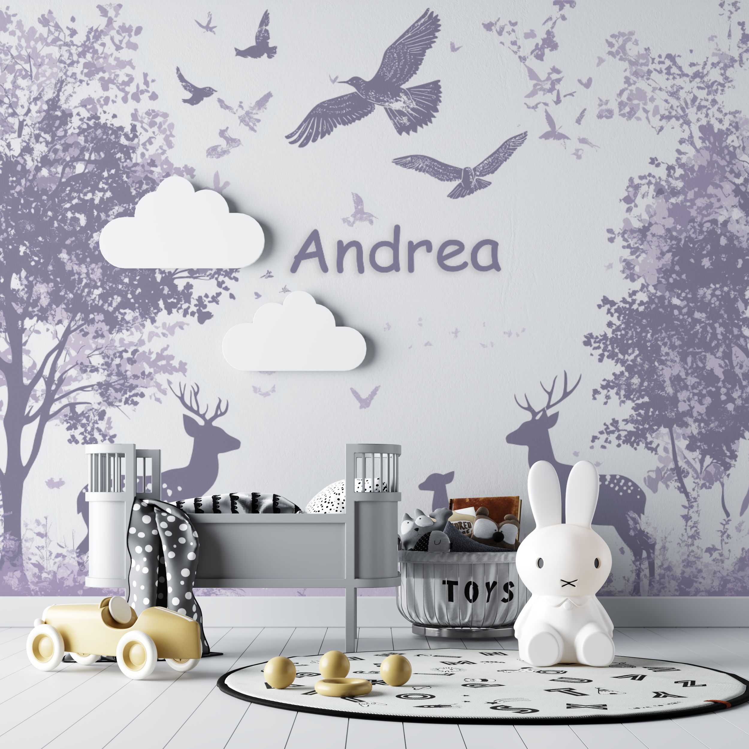 Purple Name Wallpaper | Murals Wallpaper