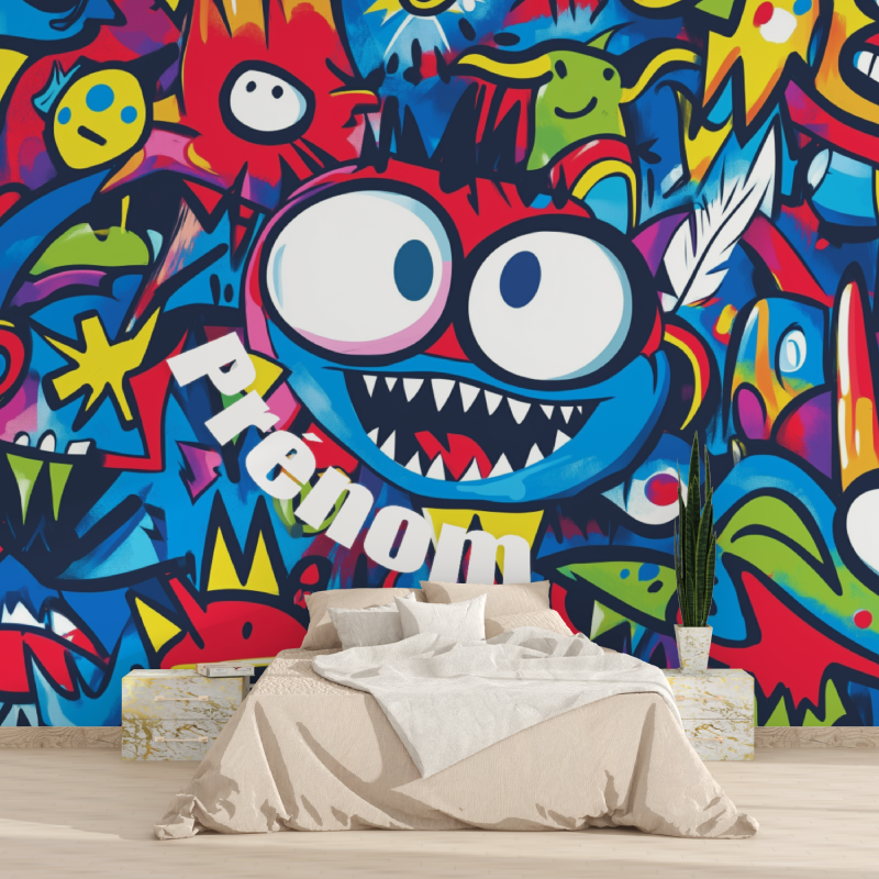 Graffiti-Tapete mit Namen | Murals Wallpaper